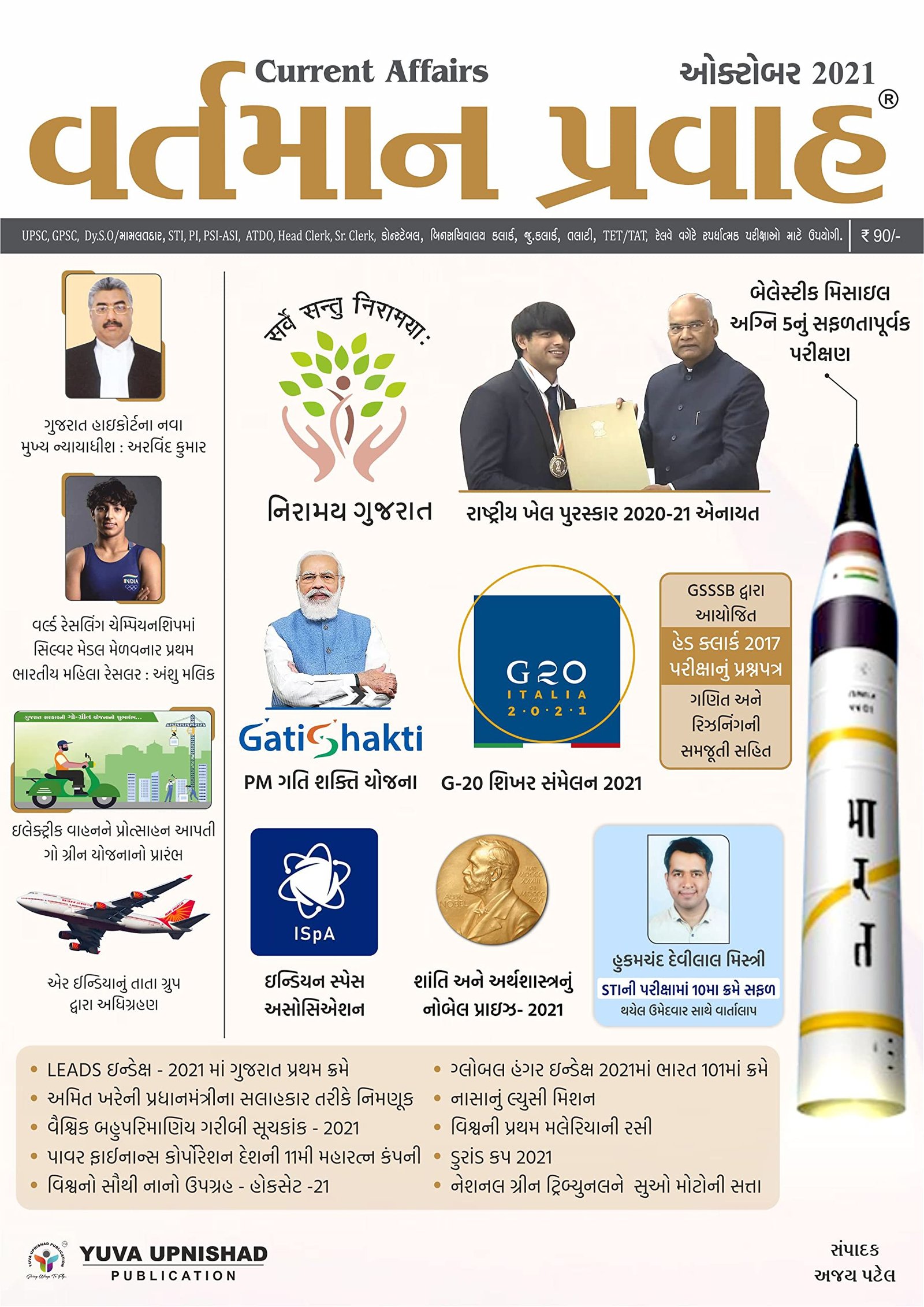 YUVA UPNISHAD VARTMAN PRAVAH OCTOBER 2021 | YUVA UPNISHAD CURRENT AFFAIRS OCTOBER 2021