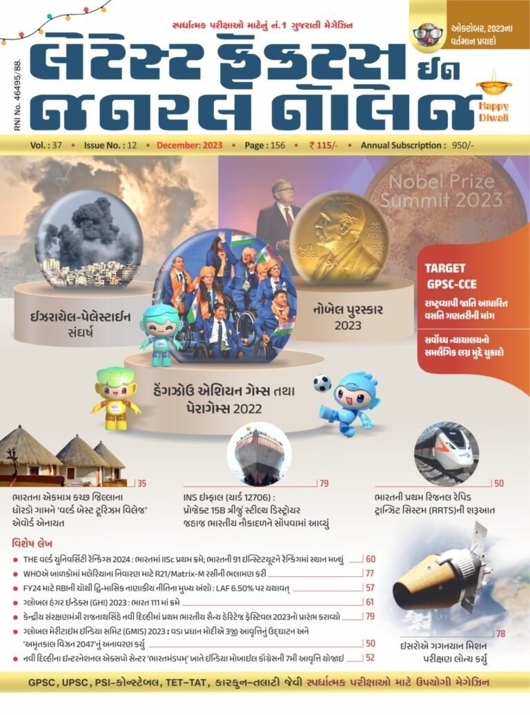 Latest Facts In General Knowledge DECEMBER  2023 | LGK DECEMBER 2023 | LIBERTY CURRENT AFFAIRS MAGAZINE DECEMBER 2023