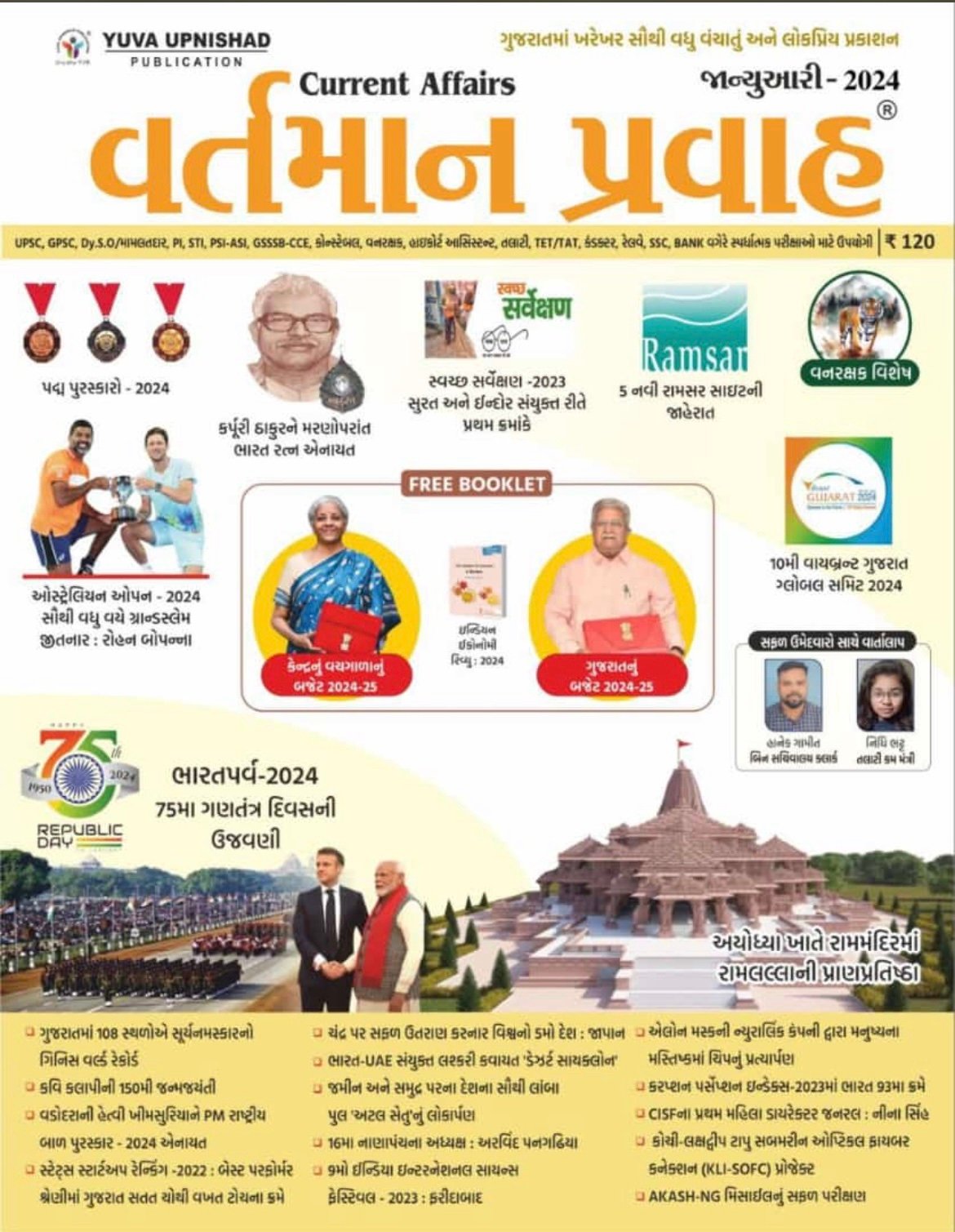 Yuva Upnishad Vartman Pravah JANUARY 2024 | Yuva Upnishad Current Affairs JANUARY 2024