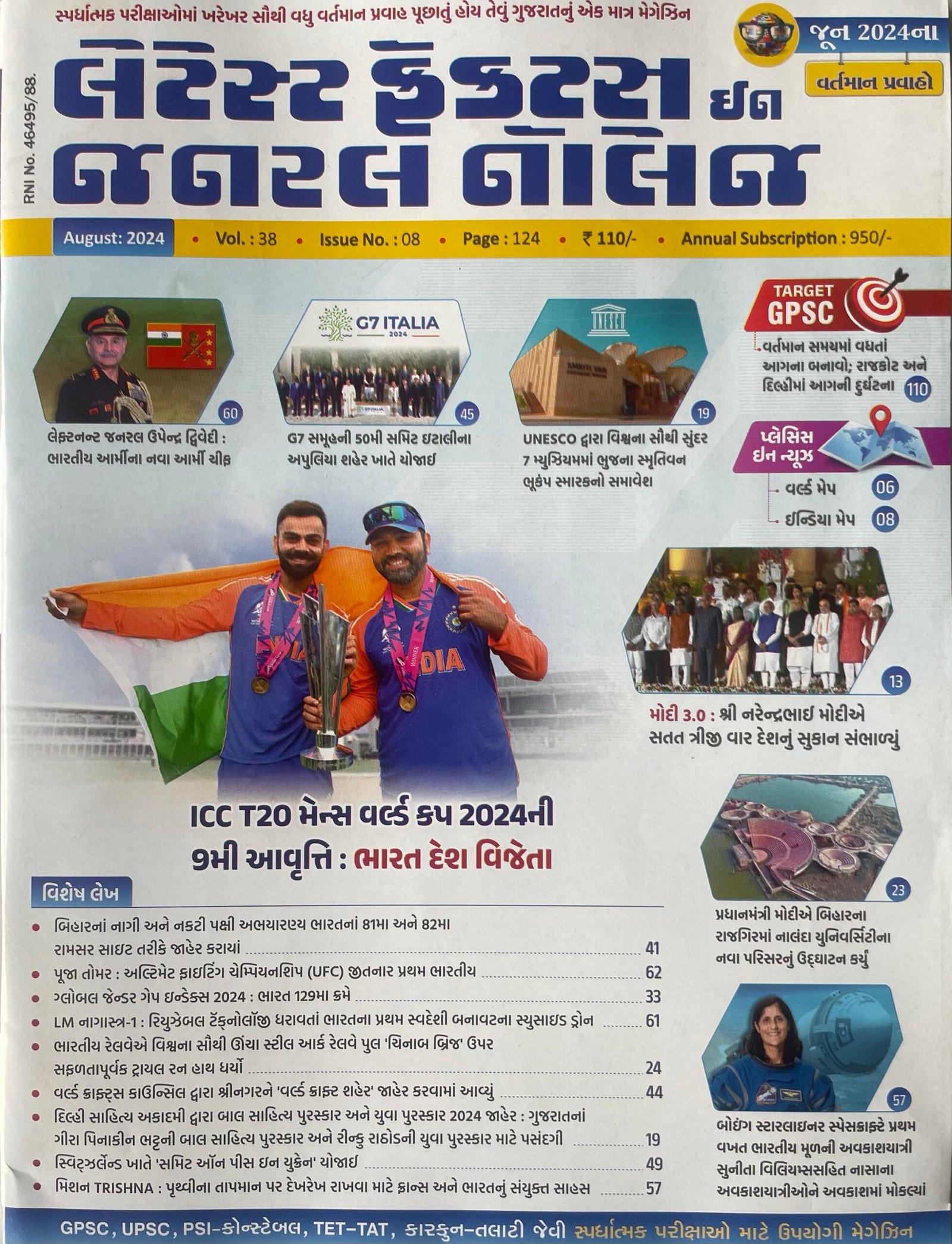 Latest Facts In General Knowledge august 2024 | LGK august 2024